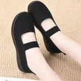 thumbnail image 4 of longantii Women's Comfort Knit Mary Jane Flats, Wide Width, Wide Toe Box, Adjustable Strap, Casual Dress Shoes for All-Day Wear Black, 4 of 7