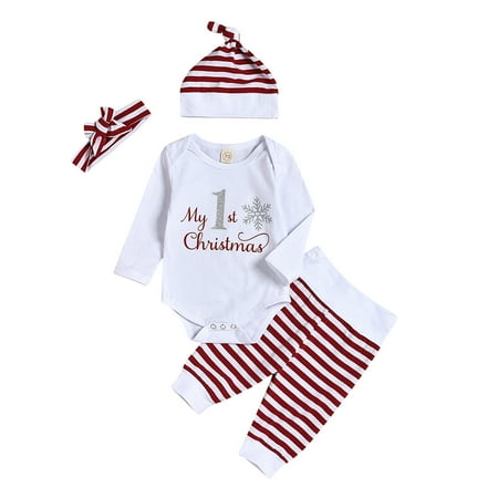 

XINSDOAKK Baby Outfit Baby Going Home Outfit Girl Winter Rib Frill Long Sleeve Romper Pants Headband Set 3pcs Baby Girl Outfit (Red 12-18 Months)