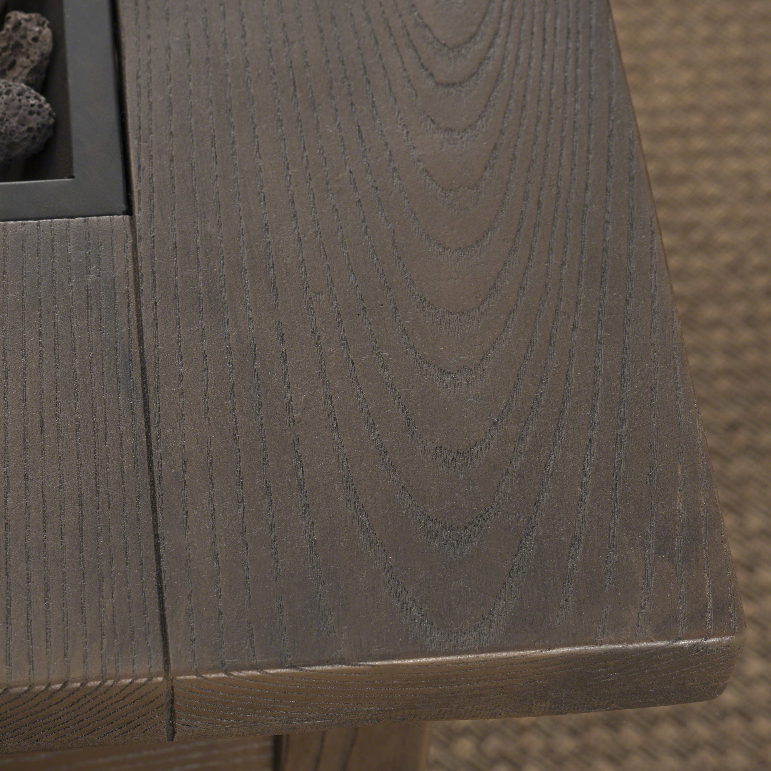 Colby Outdoor Square Gas Fire Pit, Brown Wood Pattern