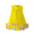thumbnail image 3 of FINALGANG Girls Kids Sleeveless Crewneck Dress Big Bow Decor Bows Flower Embellishment Cute Casual Party Dress For Daily Wear Yellow 3-4 Years, 3 of 9