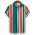 thumbnail image 2 of Camisa de moda con estampado de rayas, blusas de verano de gran tamaño para hombre, ropa informal de manga corta con botones, blusas de gran tamaño, camisas hawaianas, 2 of 5
