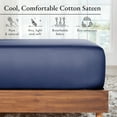 thumbnail image 4 of California Design Den Fitted Twin Sheets, 1 Pc - Soft 100% Cotton Sateen, Deep Pockets, Durable All-Around Elastic - Navy Blue, 4 of 8