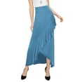 thumbnail image 3 of Made by Johnny Women's Wrapped High Low Ruffle Maxi Skirt XXL DENIM, 3 of 6