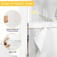 thumbnail image 3 of White Daisy No Hooks Shower Curtain with Snap-in Liner Spring Vintage Plant Bow Light Wood Grain Retro Shower Curtains for Bathroom, Waterproof, Easy Install, Washable 72"x84", 3 of 9