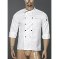 thumbnail image 3 of Haitryli Men Short/Long Sleeve Chef Coat Solid Chef Jacket Cooking Uniform White Long Sleeve XL, 3 of 7