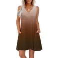 thumbnail image 2 of Vestido Corto para Mujeres Verano sin Mangas Cuello en V, Impresión de Moda con Bolsillos, Poliéster de Algodón Casual, 2 of 7