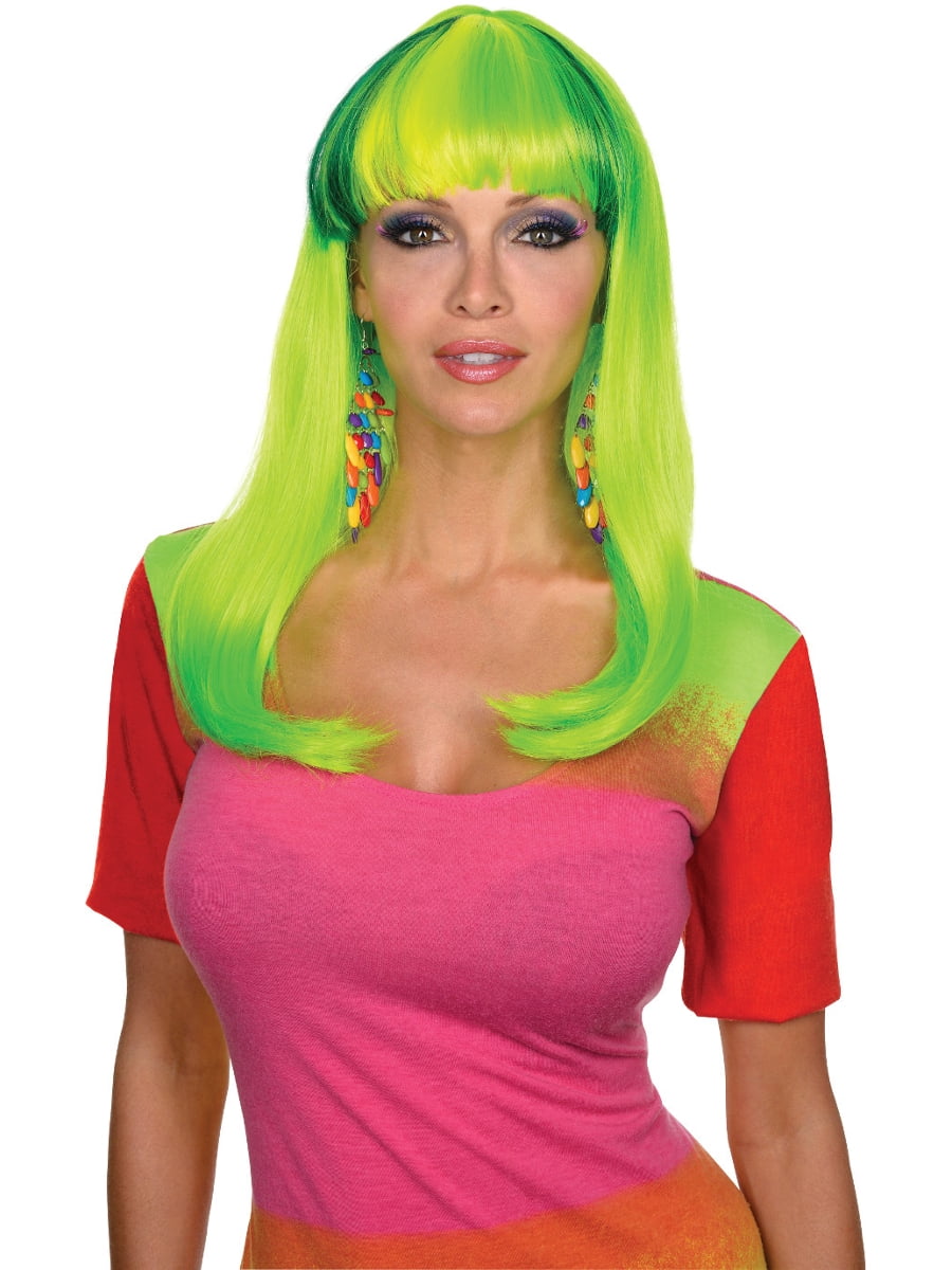 Rubies Costume Co Women's Party Hottie Long Green Wig Costume Accessory