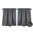 thumbnail image 2 of Aiking 30 inch Tiers Window Treatment - 2-Panels Brushed Rod Pocket Kitchen Curtain Tiers for Small Window / Kitchen / Event Designs, ( 28 by 30 inch/each, Steel Gray ), 2 of 4