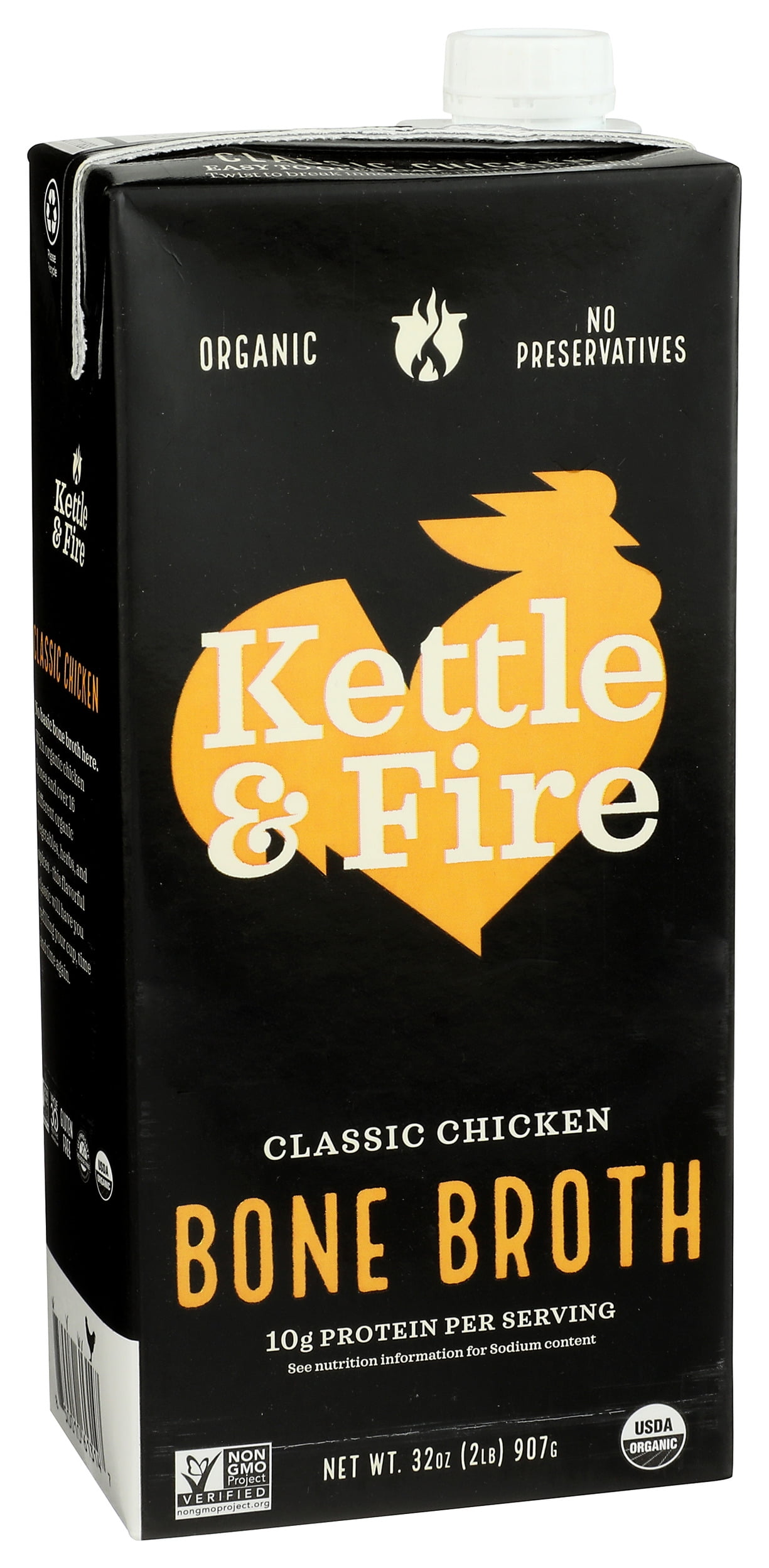 Pack of 6, Kettle And Fire Classic Chicken Bone Broth, 32 fl oz