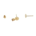 thumbnail image 3 of 100 piezas de aretes de hierro con almohadilla plana de 6 mm y 100 piezas de cierre de arete Luz de oro, 3 of 9