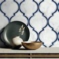 thumbnail image 3 of NextWall  Marbled Ogee Peel and Stick Wallpaper Royal Blue & Carrara, 3 of 9