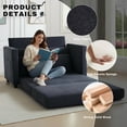 thumbnail image 5 of GAOHAPY 52" Loveseat Sleeper Sofa Bed,2 in 1 Convertible Floor Sofa Bed for Small Spaces,Pull Out Couch with Deep Seat,2 Pillows and Solid Frame Floor Couch for Living Room,Apartment, 5 of 9