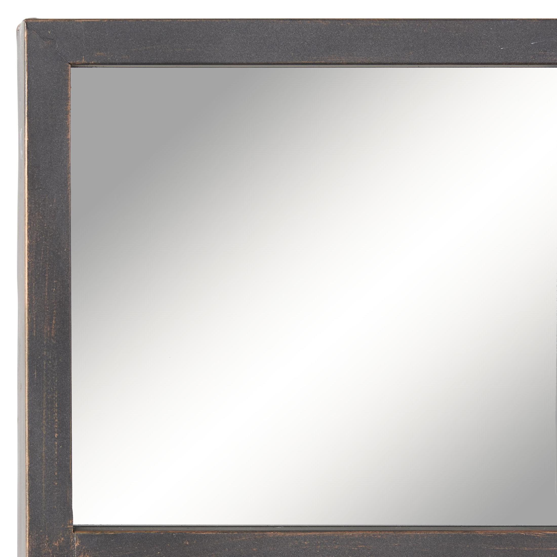 DecMode 35" x 45" Black Window Pane Inspired Wall Mirror