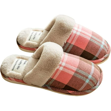 

DanceeMangoo Women s House Fur Slippers Warm Plush Memory Foam Shoes Indoor and Outdoor