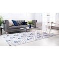 thumbnail image 2 of Unique Loom Metro Collection Modern Nautical Coastal Geometric Anchors Area Rug, for Kids, 5 x 8 ft, Light Gray/Ivory, 2 of 5