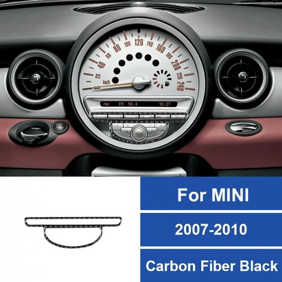 Car Radio Button Frame Carbon Fiber Sticker For MINI Cooper R55 R56 R57 2007-2010 Accessories.