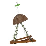 Parakeet Bed Wood Hammock Hanging Toy Birdhouse Hamster Cage Birdcage