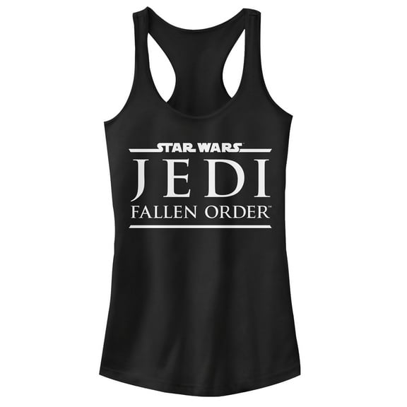 Junior's Star Wars Jedi: Fallen Order Classic Logo  Racerback Tank Top Black Large