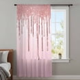 thumbnail image 4 of Pink Glowing Fluid Sheer Curtains 54 Inches Long, Romantic Modern Droplet Light Filering Curtains, Breathable Simi Curtain Privacy Drapes for Kitchen Bathroom Lightweight Small Window Treatment, 4 of 9