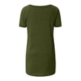 thumbnail image 5 of Ichuanyi Womens Swimsuits Clearance Women's Long Shirt Short Sleeve T-Shirt Oversize Tops Large Sizes Summer V-Neck Casual Loose Blouse Casual Basic Tee Tunic Tops Ichuanyi Ichuanyi, 5 of 5