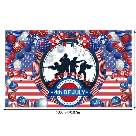 Patriotic Independence Day Background Fabric 4th of July Party Banner for Celebrations Photo Carnival Flags Decor with Water-Resistant Feature for Festive Events