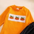 thumbnail image 4 of EnJoCho Girls Hallow-een 2-Piece Outfit - Long Sleeve Top and Bell Bottom Pants with Embroidery Pumpkin Pattern, Autumn Fall Children’s Clothing Set, 4 of 5