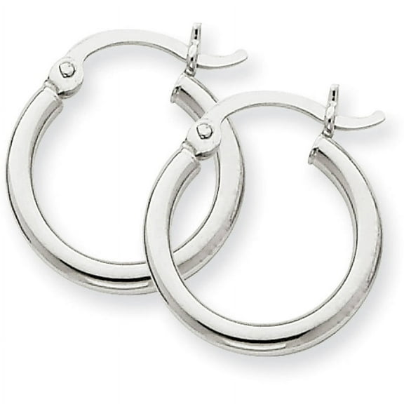 14kt White Gold 2mm Round Hoop Earrings