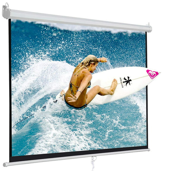 Zeny 120" 1:1 Manual Pull Down Auto Lock Projector Projection Screen Home Theater Presentation