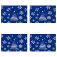 thumbnail image 1 of Ensemble de 4 Napperons Festifs de Noël, Napperons Rouges de Noël avec Design de Pin Vert et Flocon de Neige, Napperons de Cuisine pour Fêtes Saisonnières Intérieures Extérieures, 1 of 5
