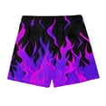thumbnail image 5 of ZCFZJW Men's Swim Trunks Elastic Waistband Board Shorts Cute 3D Flame Printed Summer Quick Dry Swimsuit Swimwear Holiday Party Bathing Suit with Pockets Purple XXXL, 5 of 9