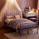 thumbnail image 3 of Purple tamaño individual-size metal marco de cama con heart-shaped cabecero y footboard 12.2in underbed almacenamiento, 3 of 7