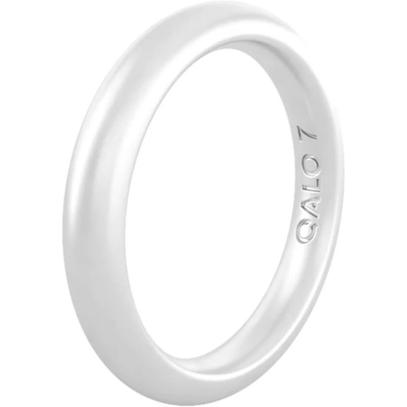 QALO Women's Rubber Silicone Ring, Classic Stackable Rubber Wedding Band, Breathable, Durable Engagement Silicone Ring, 3mm Wide 2mm Thick, Silver, Size 5