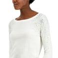 thumbnail image 3 of I-N-C Womens Embellished Pullover Sweater, Off-White, Small, 3 of 3