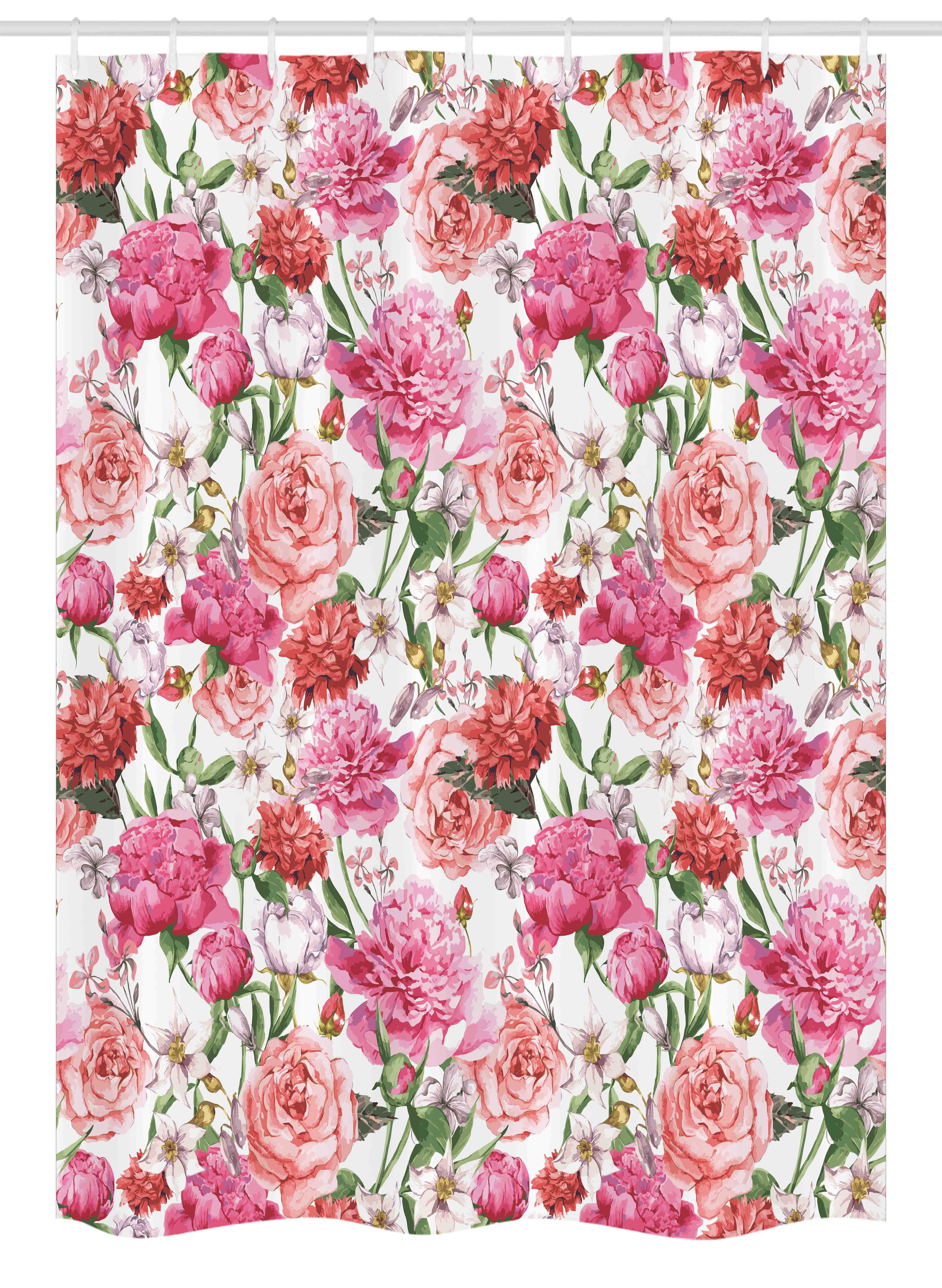 Charming Pink Garden Rose Shower Curtain Style A 