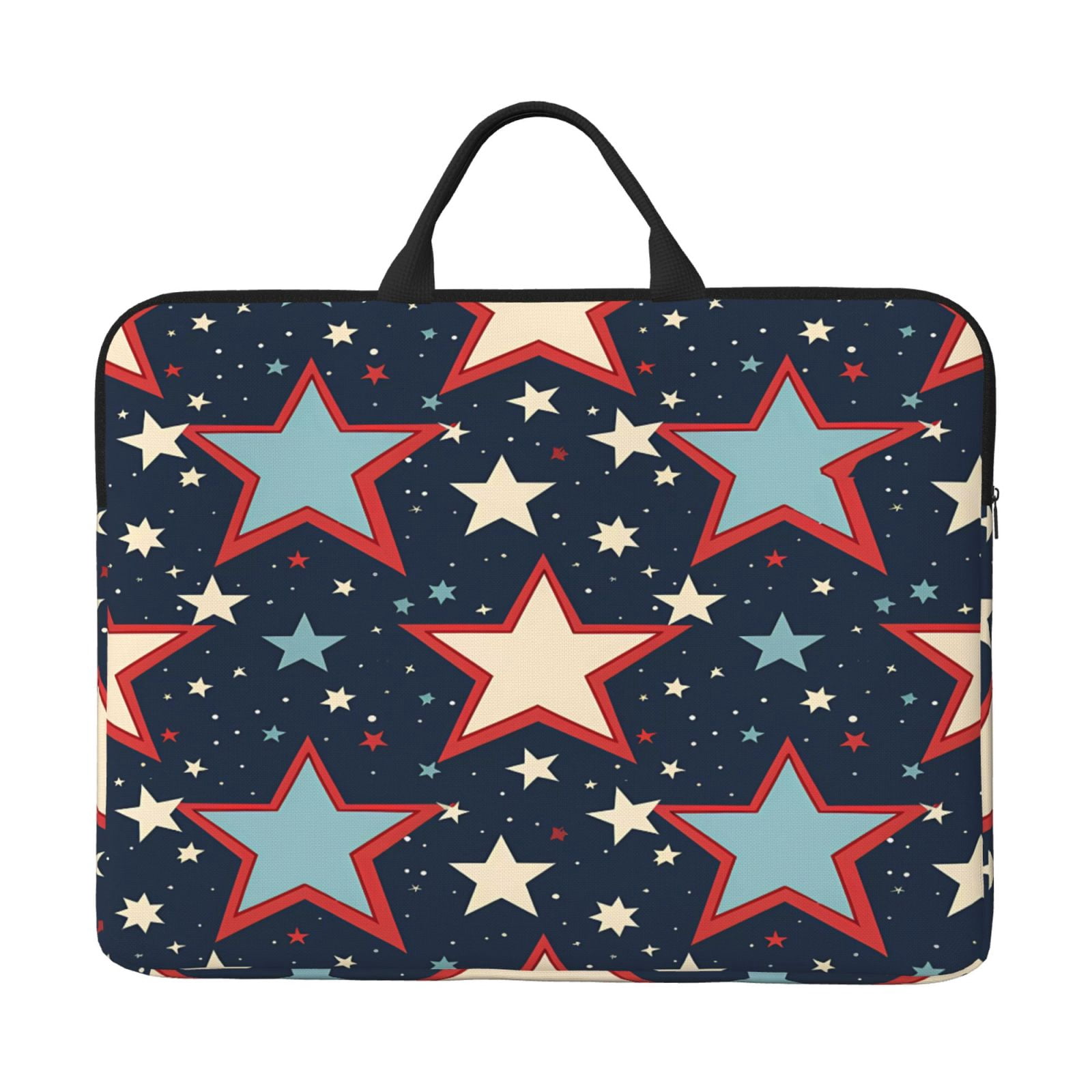 Laptop Sleeve Bag For Women Men 14inch Waterproof Durable Protective Computer Carrying Cover Handle Laptop Case Bag Independence Day Theme Elements Star (6)