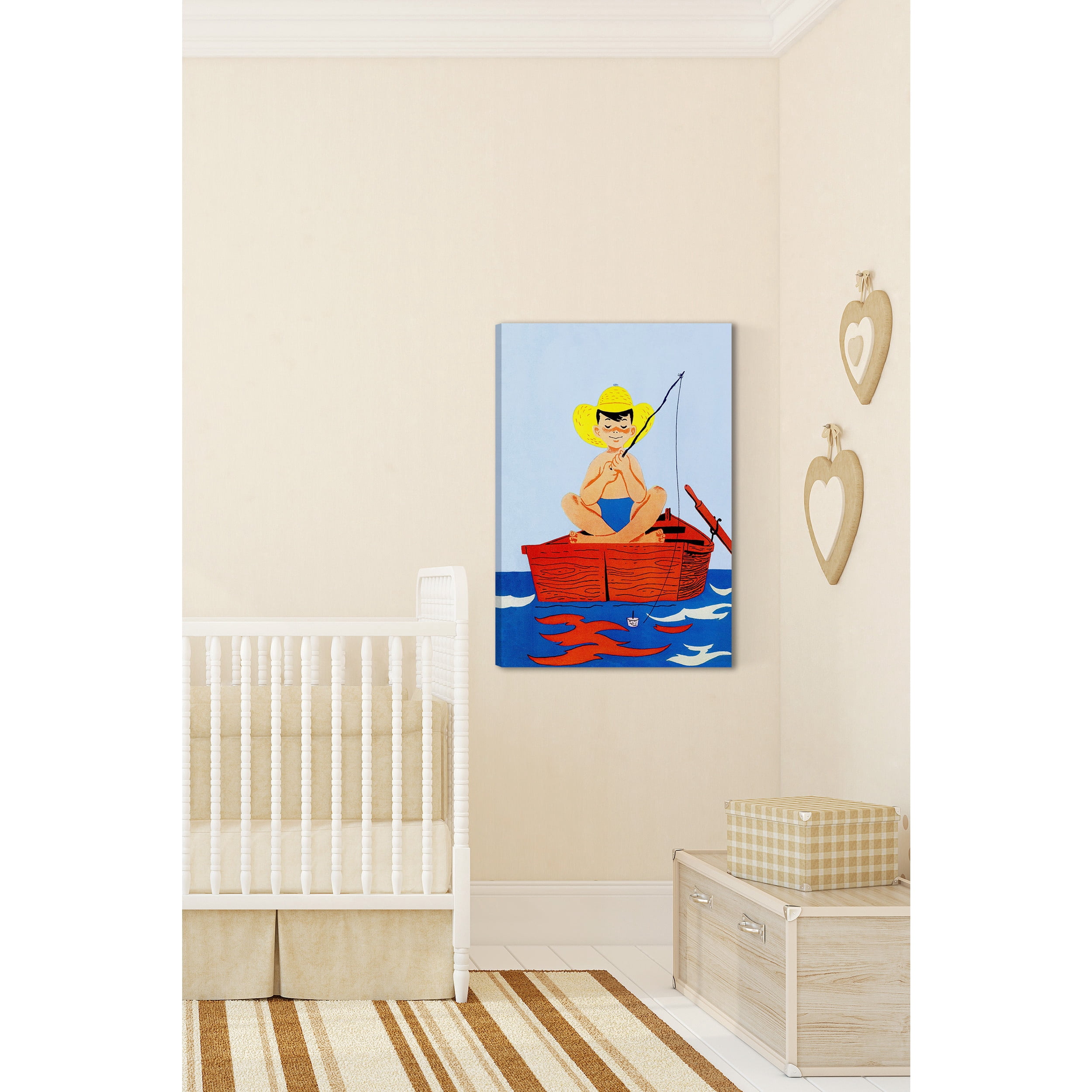 Marmont Hill "Fishing Boy" Painting Print on Wrapped Canvas