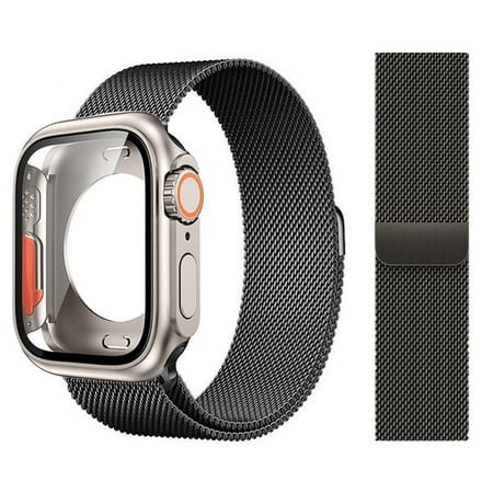 SOLOLUP Milanese Loop Stainless Steel Metal Mesh Band Compatible with Apple Watch Bands Ultra 49mm 45mm 41mm 44mm 40mm 42mm 38mm Magnetic Smart Watch Wristbands for iWatch Series 8 7 SE 6 5 4 3 2 1