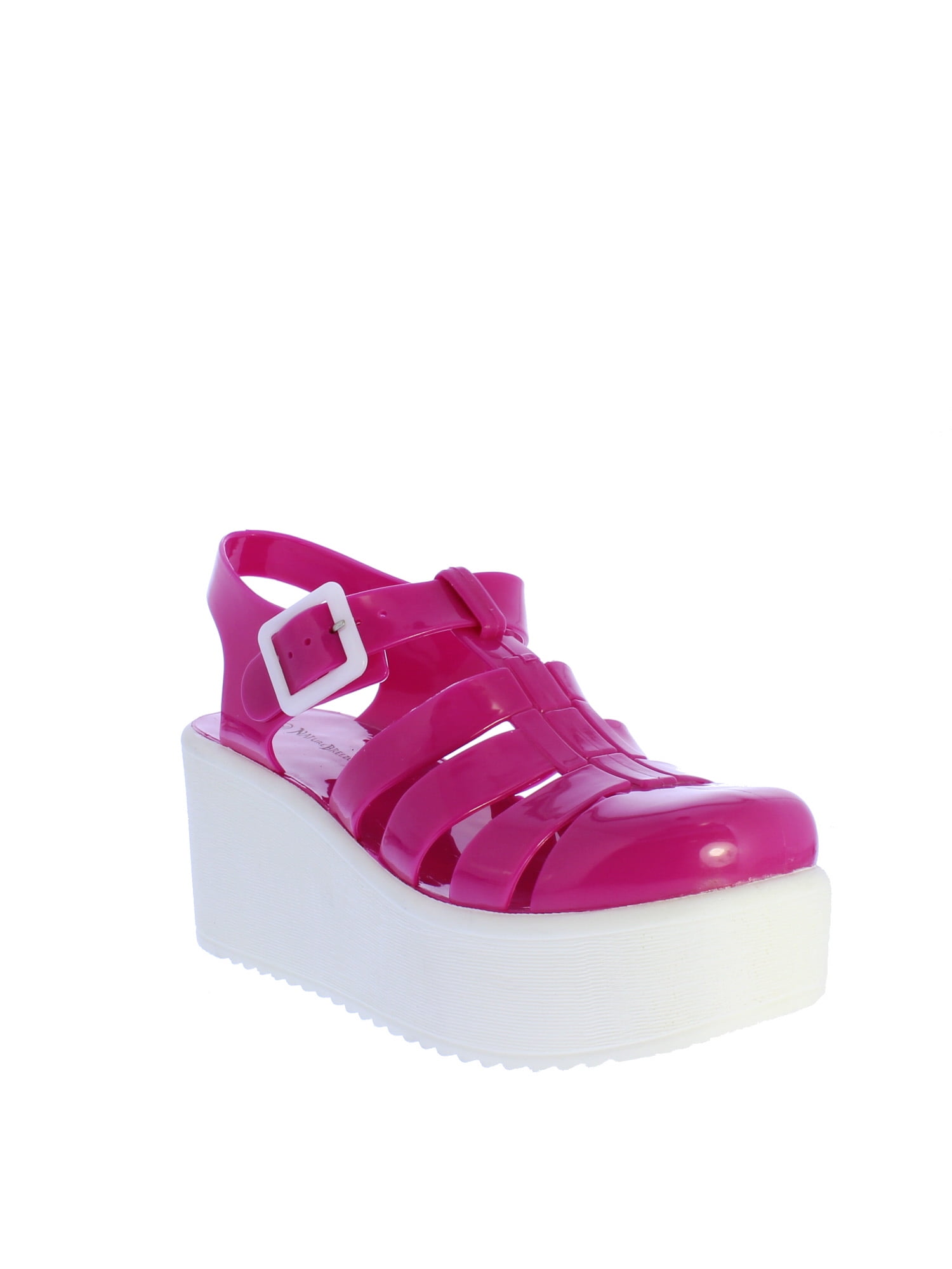 pink jelly platform sandals