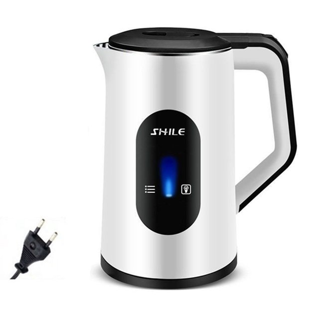 Caldera Caliente 2.2L Hervidor Té Eléctrico Acero Inoxidable Hervor Rápido () Blanco