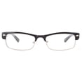thumbnail image 2 of IG Unisex Half Frame Stylish Designer Inspired High Fashion Spring Temple Clear Lens Glasses in Black, 2 of 2