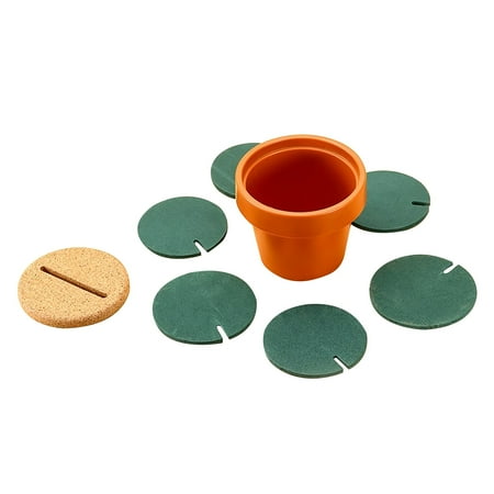 

Tepsmf Home Coas Ters Diy Cactus Coas Ter Set Of 6 Pcs with Flowerpot Holder Gadgets