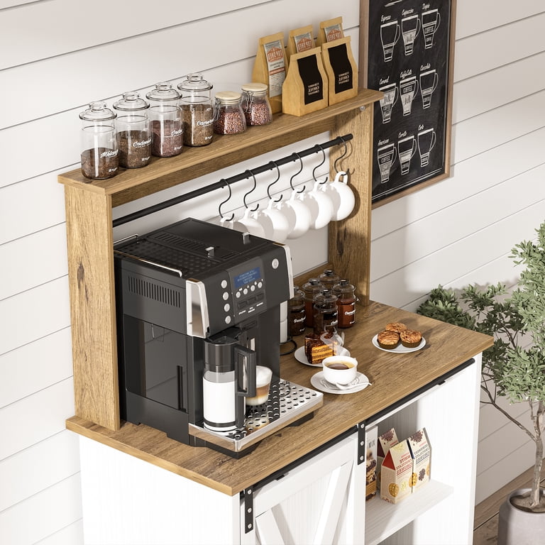 Flamaker Farmhouse Sideboard Buffet Cabinet - Barn Doors, Drawer, Storage For Kitchen, Dining
