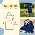 thumbnail image 4 of ABOYIART Unisex Wearable Hoodie Blanket, Oversized Ultra Soft Flannel, Large Pockets, Warm Winter Christmas Gift, Cozy Loungewear (Blue, Long Available), 4 of 7