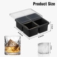 thumbnail image 2 of Large Ice Cube Tray: 2025 Upgraded 4 Grid Silicone Square Ice Cube Mold For Small Refrigerator, 2 Inch Large Cubed Ice Trays for Cocktail, Big Cube Ice Maker Mold (2 Pack, Black), 2 of 6