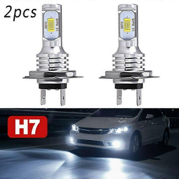 2*H7 LED Car Headlight Bulbs DC 12-24V Xenon White Daytime Running Lights High Low Beam 55W 8000LM 6000K Super Bright Car Lights