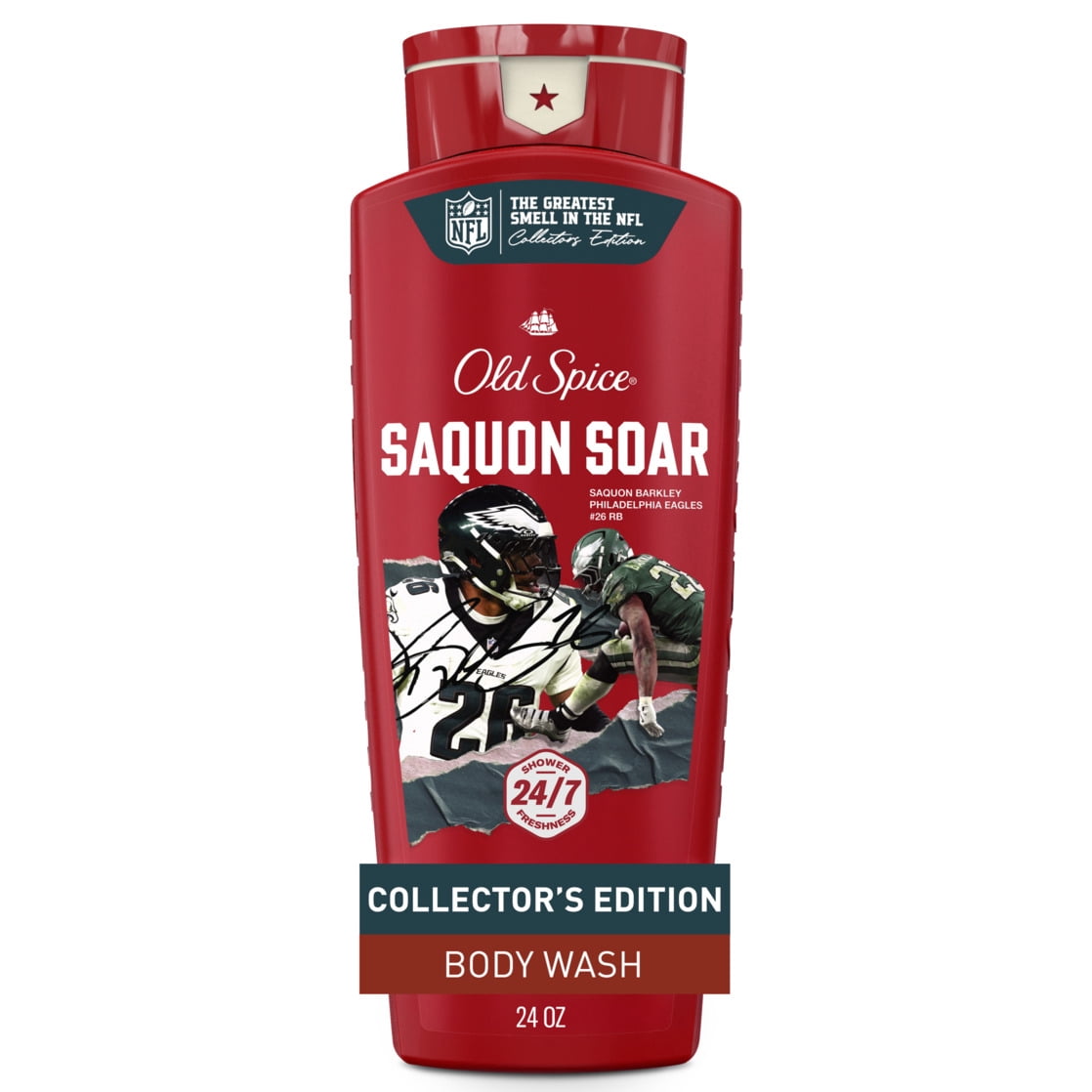 Exclusive Saquon Barkley Old Spice x Gillette NFL Value Bundle, includes Licensed Philadelphia Eagles Razor plus 'Saquon Soar' Body Wash & Antiperspirant