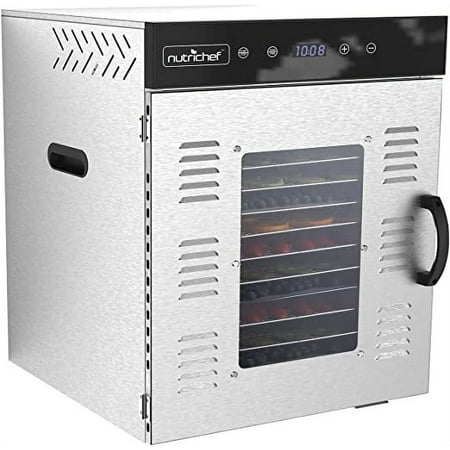 NutriChef Premium Food Dehydrator Machine - 1500 Watts 16 Shelf Stainless Steel Dehydrator with Digital Timer and Temperature Control, Touch-Control LED Display, Perfect Way to Preserve Foods and More