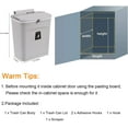 thumbnail image 7 of 2.4 Gallon Compost Bin/Hanging Small Trash Can with Lid for Kitchen Cabinet Door/Counter Top/Under Sink/Bedroom/Bathroom/Cupboard, Mountable Indoor Compost Bucket, Gray, 7 of 7