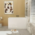 thumbnail image 3 of Noble House 43" Acrylic Freestanding Soaking Bathtub with Seat, Pop-Up Overflow Drain, Gloss White, 3 of 8