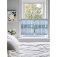 thumbnail image 3 of Coastal Blue Striped 2 Panel Kitchen Curtains for Small Windows, Ocean Sea Summer Starfish Coral Shells Bathroom Tier Curtain, Short Window Treatment for Bedroom/Living Room 55"x24", 3 of 6